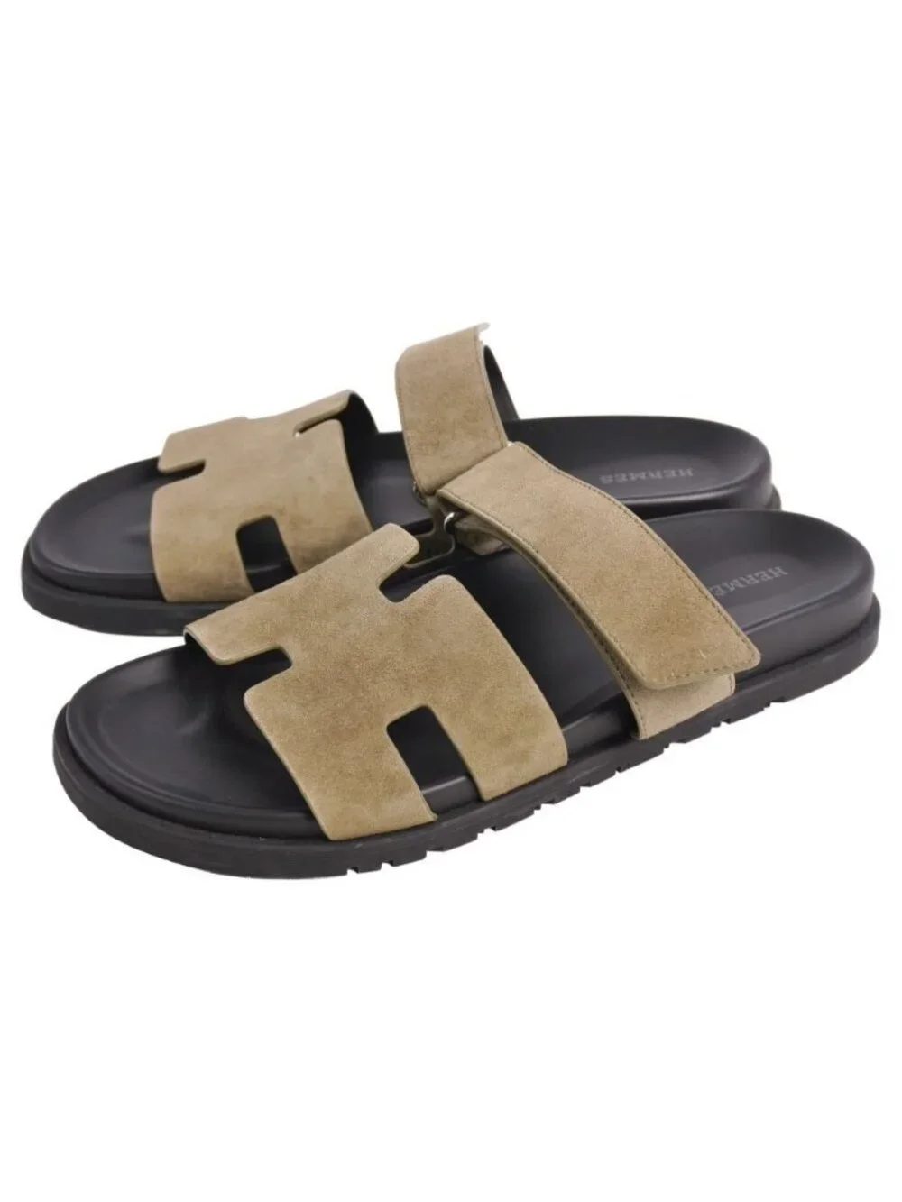 Hermes Sandals Chypre Logo Leather Shoes